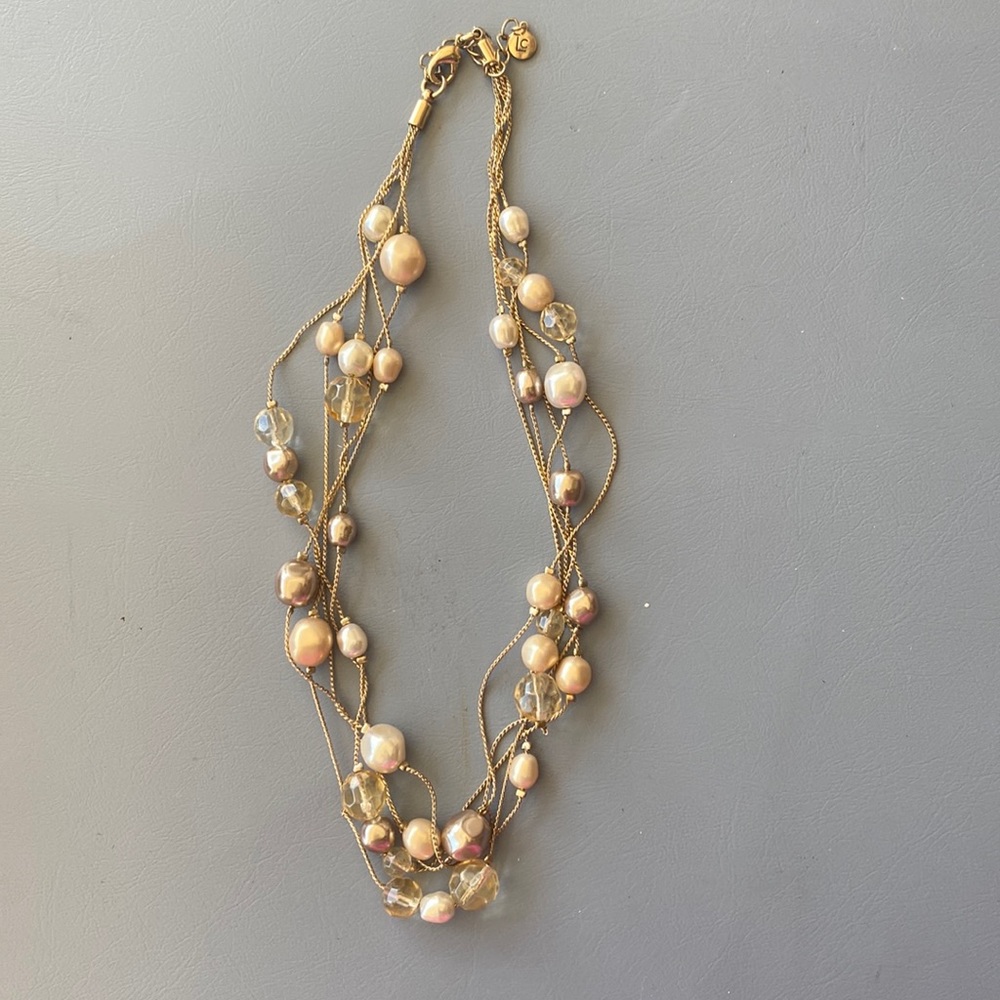 Golden beaded necklace